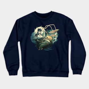 Ningyo and Kappa (Japanese Folklore) Ramen Crewneck Sweatshirt